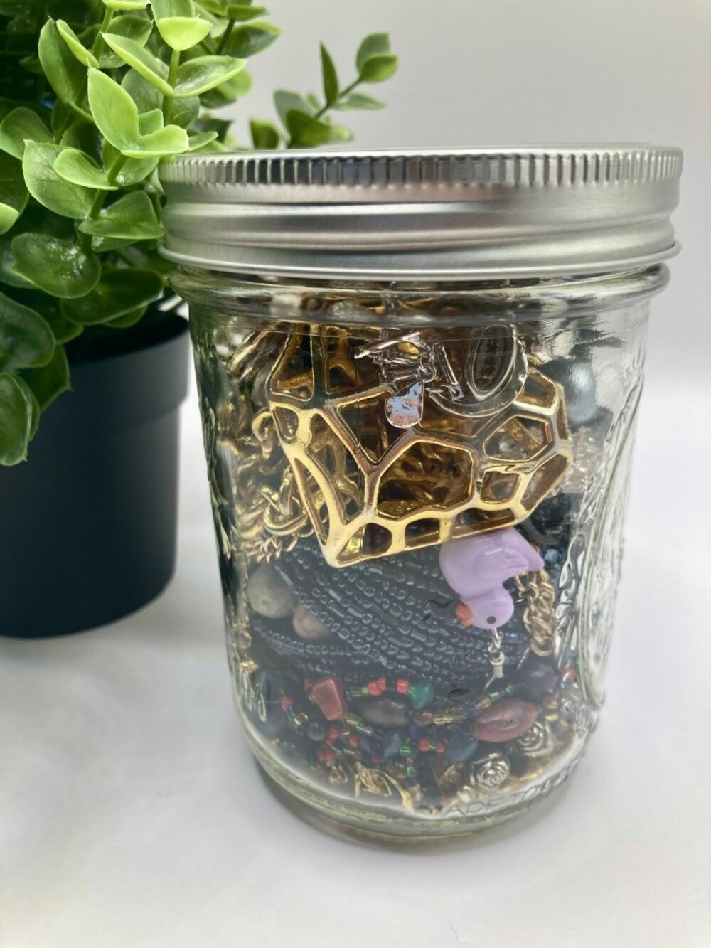 Vintage and Contemporary Mystery Jewelry Jar - Good Condition -5
